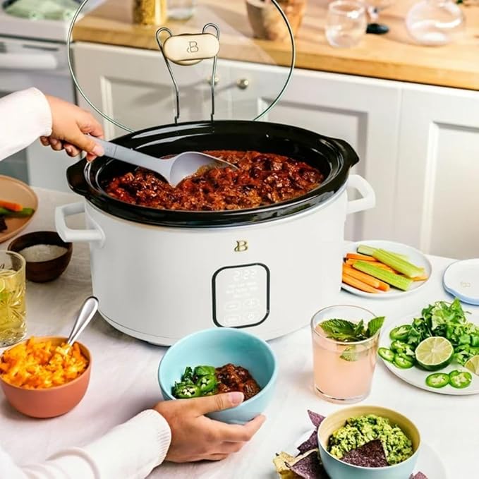 Beautiful 6?‘Quart Programmable Slow Cooker with 5 Presets, Keep?‘Warm, Touch Display & Dishwasher?‘Safe Pot