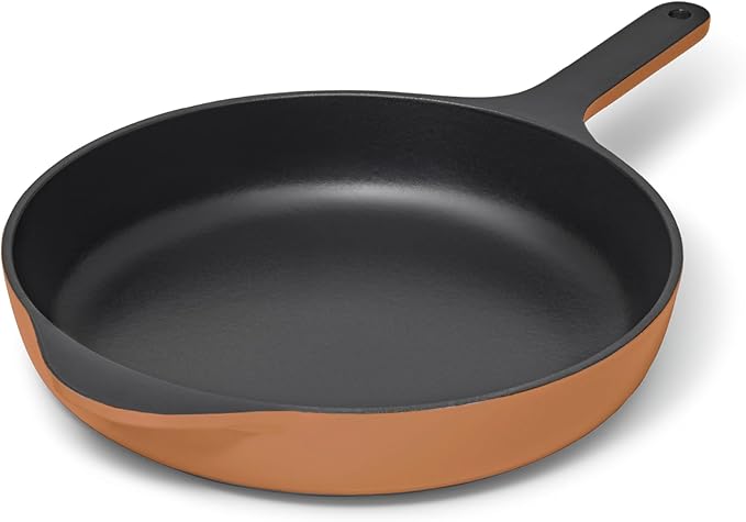 Caraway Cast Iron Skillet - 10.5??Enameled Cast Iron Pan With 3 Layer Enamel Coating - No Seasoning Required - Compatible With All Stovetops - Free From Forever Chemicals - Rust