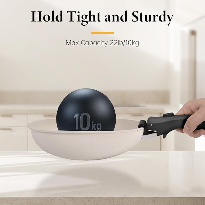 Removable Pot Handle Black, Universal Pan Handle, Replacement Handle for Pots and Pans, Fits All Cookware, Includes Spatula Rest & Drip Pad竊?Durable & Heat-Resistant