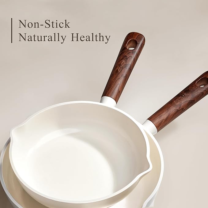 CAROTE Ceramic Cookware Sets, Pots and Pans Set Non stick, Non Toxic Healthy Induction Cookware, 14 Pcs Nonstick Kitchen Pots and Pans Set, PFAS PTFE Free, Dishwasher Safe