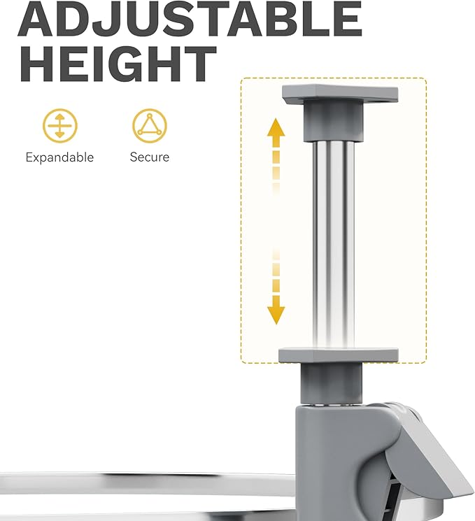 DWVO Corner Cabinet Organizer, 2-Tier Blind Corner Pull Out with 270째 Rotating Shelf, Right Swing Tray, Heavy-Duty Iron, Easy-Install Template, 32.7"x17.3"x21.3", Gray