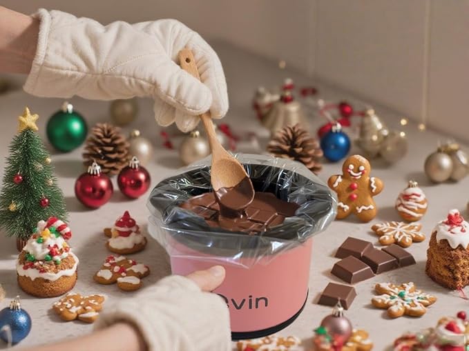 Mini Slow Cooker 0.65qt(20oz) warmer, fondue pot set,chocolate melting pot (stainless steel)??(pink)