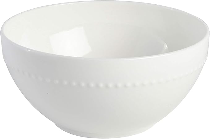 Gibson Elite Embossed Bone China 16-Piece Double Bowl Dinnerware Set, Service for 4 ??White Elegant Plates and Bowls