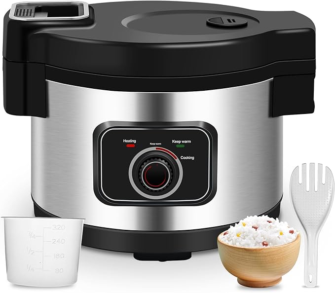 Commercial Rice Cooker 13L Large Rice Cooker 50Cup(Cooked)/25Cup (Uncooked), 1850W Rice Cooker for Restaurant Canteen Party Commercial Rice Warmer for 24H