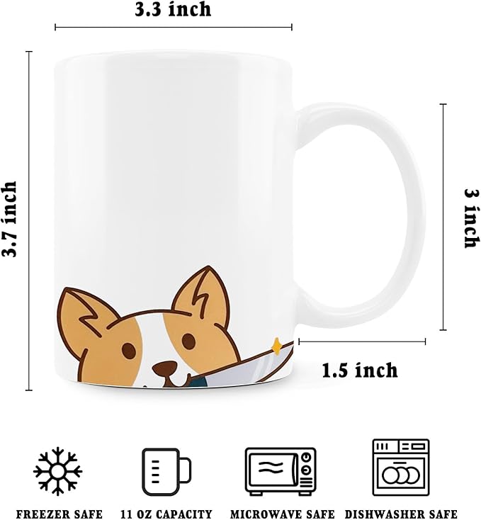 Funny Murder Corgi Mug - Corgi Gifts for Dog Lovers, Mom Dad Gifts - 11 oz Ceramic Coffee Mug