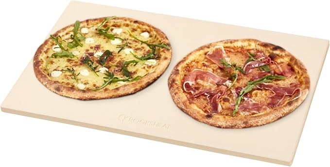 ROCKSHEAT Pizza Stone, Rectangular Extra Large 22" x 14" x 0.6" Pizza Stones for Oven Grill BBQ, Industrial Commercial Heavy Duty Cordierite Baking Stone for Pizza Bread, Outdoor Pizza Accessories