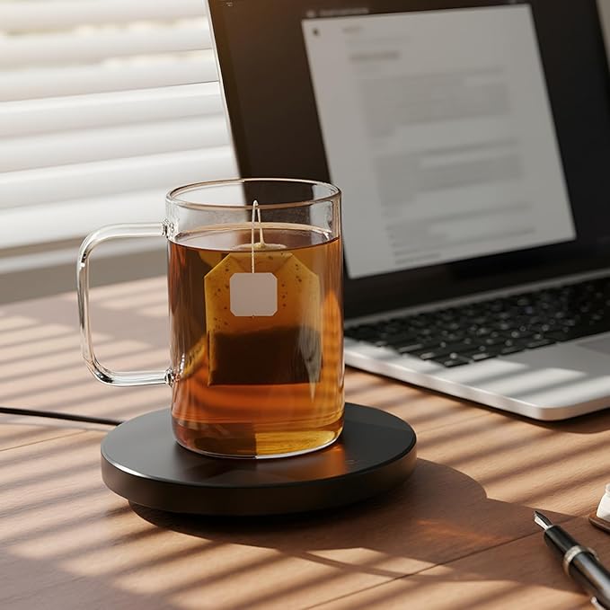 Aquach 4pcs 18 oz Clear Glass Coffee Mugs with Handle - Large Cups for Coffee, Tea, Latte, Cappuccino
