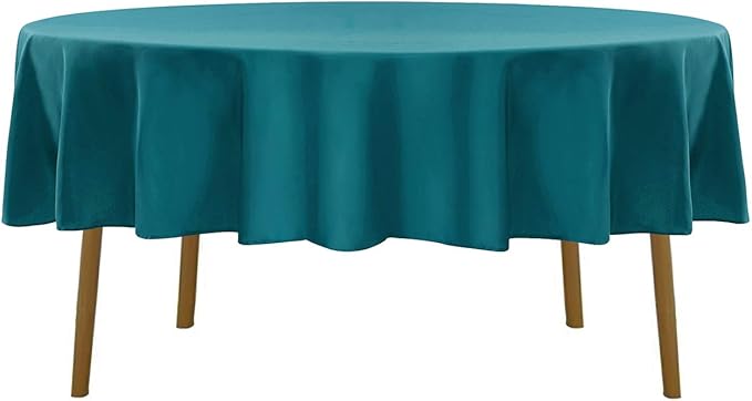 Cupuamon 70 inch Round Tablecloth Washable Polyester Table Cloth Decorative Table Cover for Wedding Party Dining Banquet（70 inch,Teal）