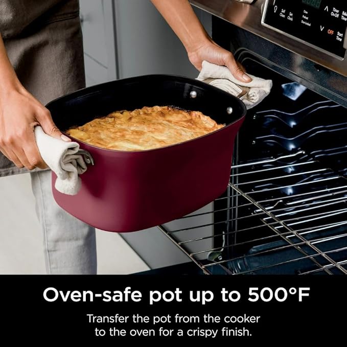 Ninja Foodi Possible 10-in-1 8.5 Qt Programmable Multi-Cooker w/Triple Fusion Heat Technology, MC1000WM Cherry Tarte Red