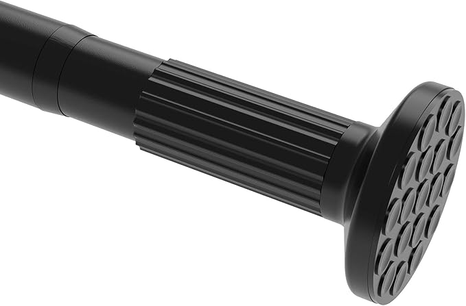 Tension Curtain Rod, 51-86 Inch,Spring Shower Tension Curtain Rod, Closet Rod, for Windows or Shower, Easy to Install, No Drilling, No Rust, for Bathroom, Rod Diameter 1.26 Inches, Black,Umimile