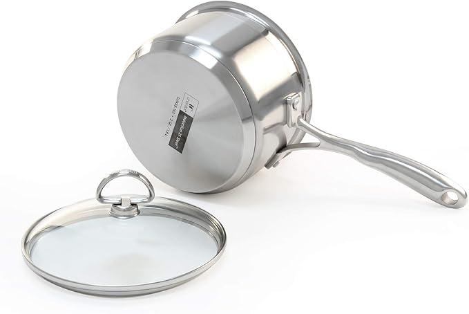 Chantal Induction 21 Steel Sauce Pan with Glass Tempered Lid (2-Quart)
