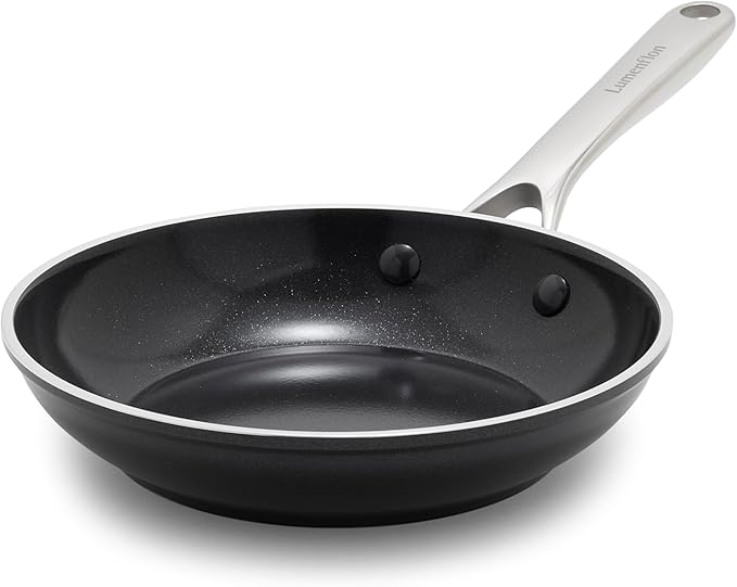 Orfeo 8??Nonstick Frying Pan Skillet, Made in Italy, Diamond Ceramic PFAS-Free Cookware, Induction Ready, Scratch Resistant, Laser-Fused Surface for Durability, Dishwasher Safe, Black