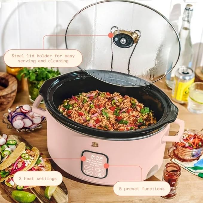 Beautiful 6?‘Quart Programmable Slow Cooker with 5 Presets, Keep?‘Warm, Touch Display & Dishwasher?‘Safe Pot
