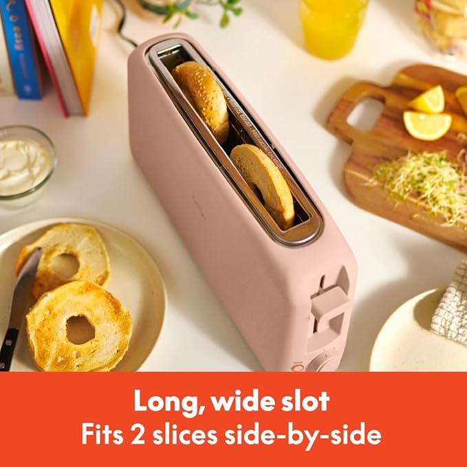 bella 2 Slice Slim Toaster, Fits-anywhere??Kitchenware, 6 Setting Shade Control with Reheat & Cancel Buttons, Fits sourdough, 10??Long Slot, Anti Jam & Auto Shutoff, 900 Watt, Blossom