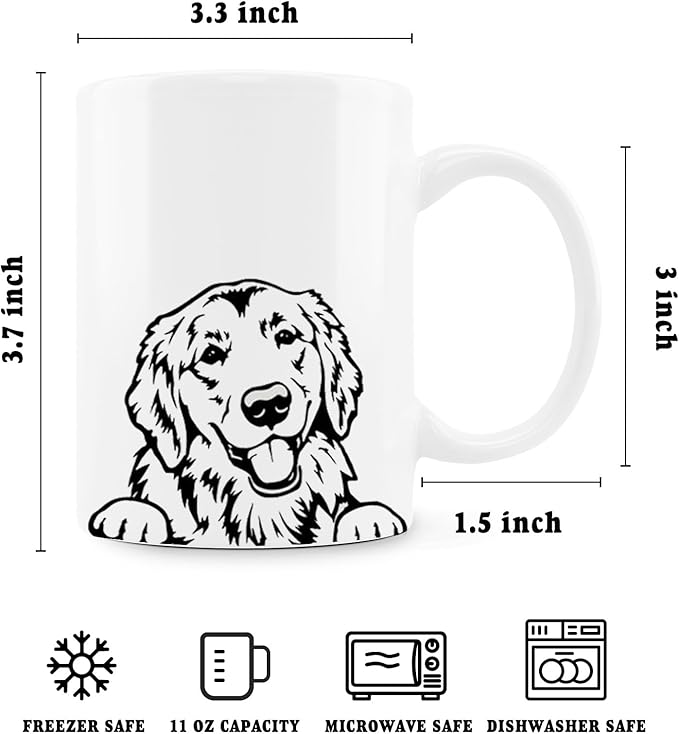Golden Retriever Ceramic Coffee Mug - 11 oz Gift for Dog Lovers, Women, Men, and Moms