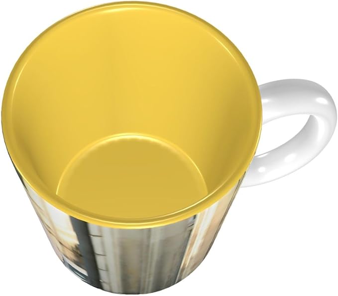 Custom Color Mugs with Partial or Full-Size Printing Customizable Photos and Text Coffee Mugs Creative Multicolor Designs Image (Full-Width, Yellow)