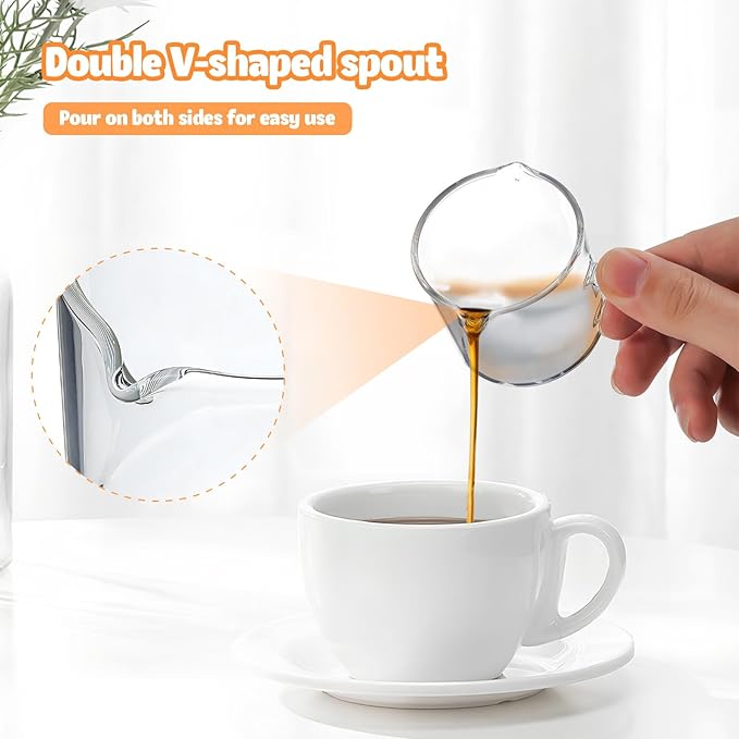 2 Pcs Small Clear Glass Espresso Cups with Comfortable Handle Heat-resistant Borosilicate Glass Coffee Mugs for Coffee Tea Milk Versatile Use Portable