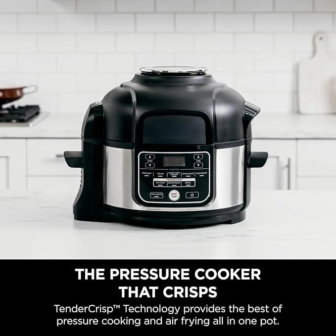 Niin-ja Foodi 10-in-1 Pressure Cooker & Air Fryer, 5 Quart - Stainless Steel Multi-Cooker with Precise Heating - Perfect Holiday Gift & Healthy Fast Cooking (FD 101)