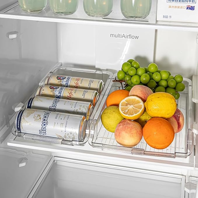 Expandable Cabinet Organizer Shelf, 2-Tier kitchen Counter Organization Shelves, Spice Rack,Clear Plastic Countertop Storage Rack for Makeup, Pantry, Cupboard, Bathroom, Desk Organization