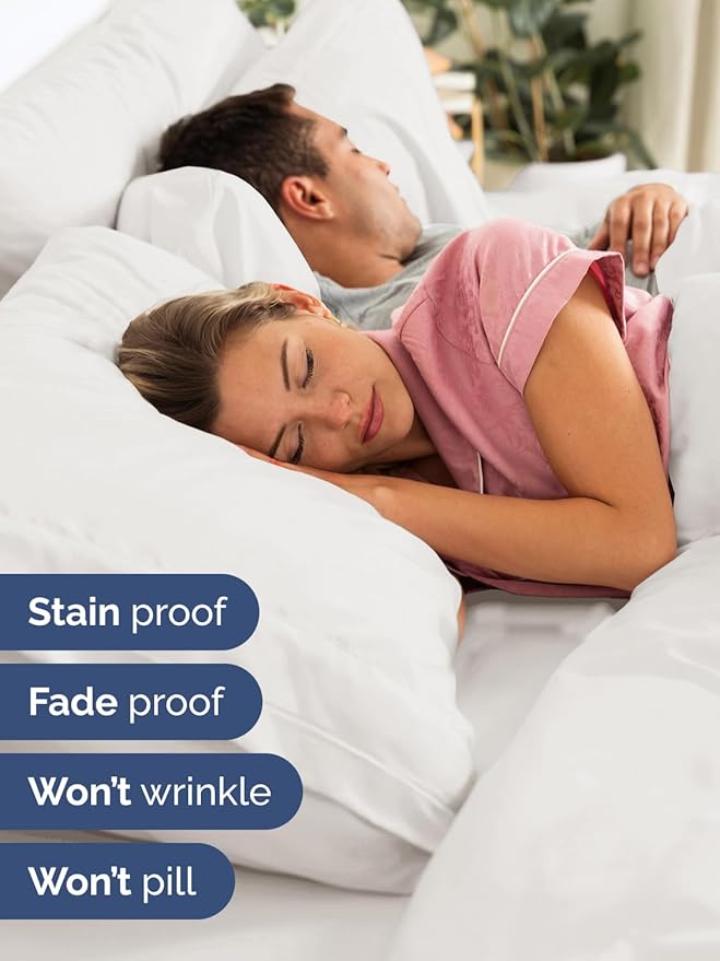 Extra Deep Pocket Queen Sheet Set - 4 Piece Breathable & Cooling Bed Sheets - Hotel Luxury Sheet Set - Soft, Wrinkle Free & Comfy - Easily Fits Extra Deep Mattresses - Deep Pocket Antique White Sheets