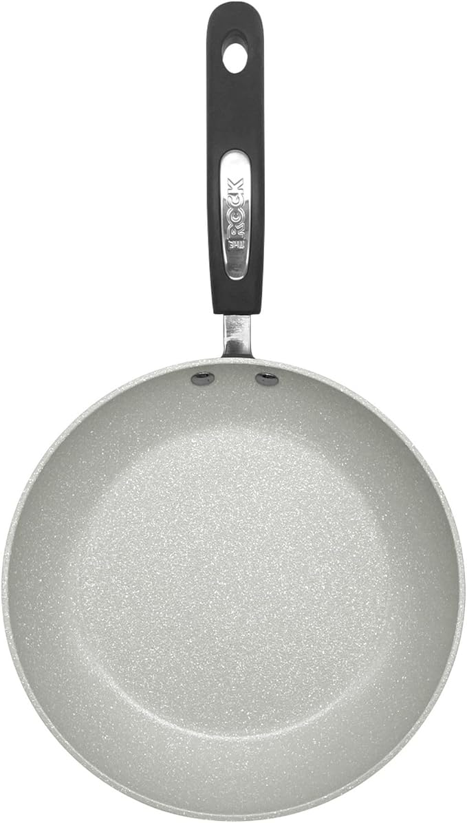 Starfrit The Rock TERRA 28cm (11'') Ceramic Non-Stick Fry Pan - Thick Aluminium Base - PFAS Free - Easy to Clean - Grey