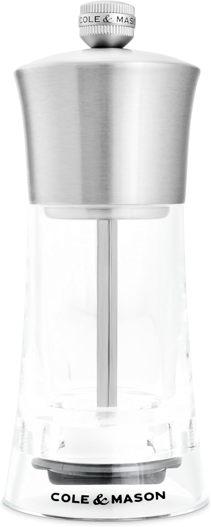 Cole & Mason Bromley Pepper Mill, 6" - Pepper Grinder with Ultra-Sharp Grinding Mechanism - Flavor-Enhancing Pepper Shaker - Refillable Mill with Adjustable Grinding - Acrylic, Pepper Mill