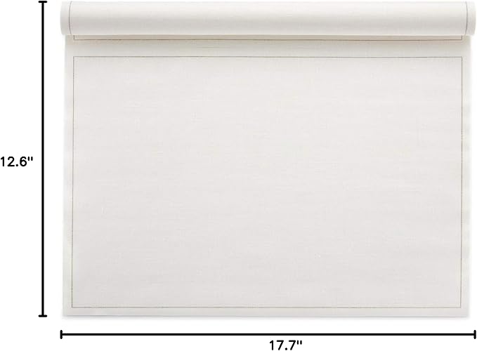 MY DRAP Washable and Reuseable Cloth Placemat - 17.7 x 12.6 in (24 Per Roll, Cotton Cream)