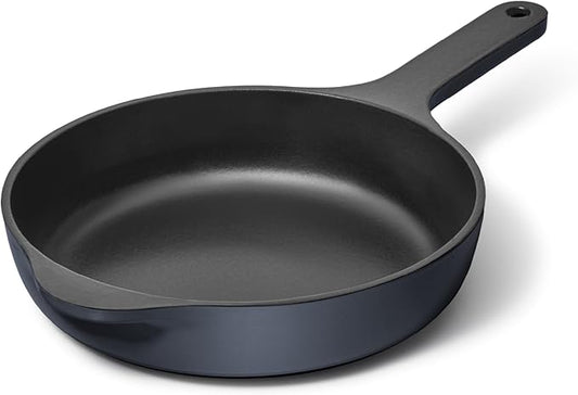 Caraway Cast Iron Skillet - 8??Enameled Cast Iron Pan With 3 Layer Enamel Coating - No Seasoning Required - Compatible With All Stovetops - Free From Forever Chemicals - Midnight Blue