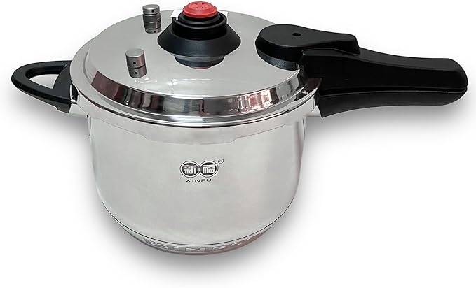 XINFU Heavy Duty 304 Stainless Steel Pressure Cooker 4.2 Quart, Serves 1-3, Standard and Fast Modes, Multi-Safety, Even-Heat Patented Base, Compatible with Gas, Electric, Ceramic and Induction Stoves