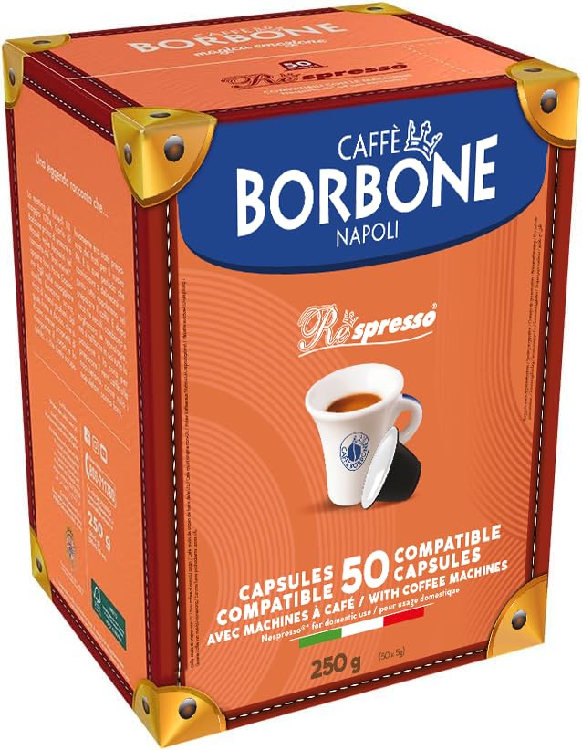 Caff챔 Borbone Decaffeinated Nespresso Compatible Espresso Coffee Pods, 50 Count Espresso Pods
