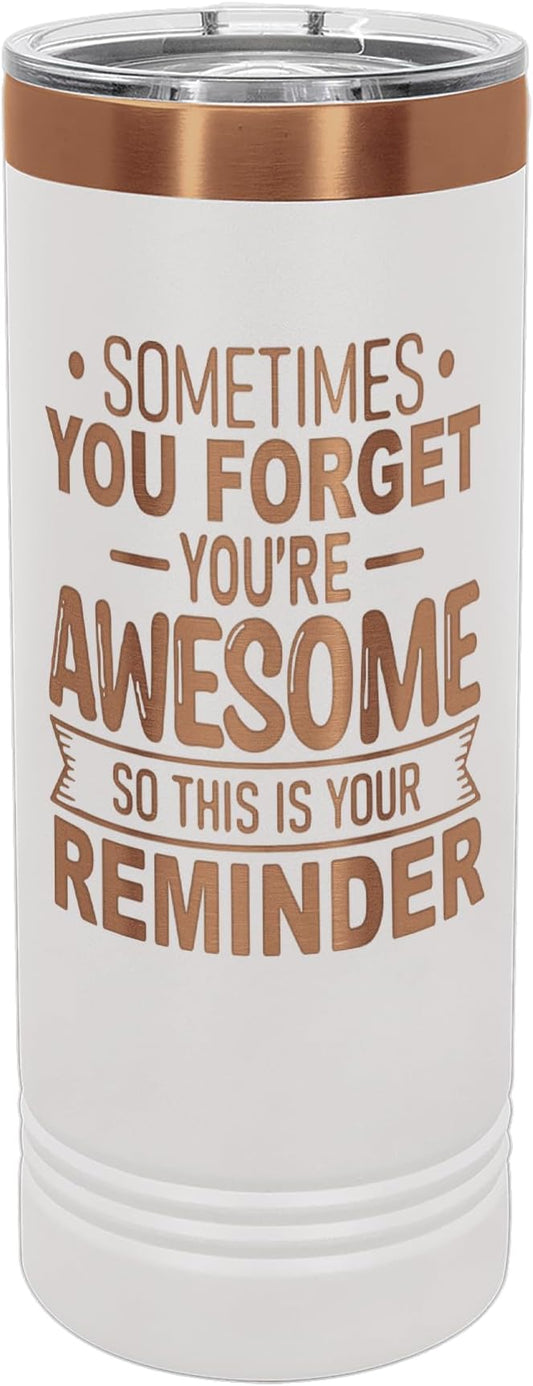 Spotted Dog Company Inspirational Tumbler, Inspirational Gifts for Men Dad Father Wife Sister Women, Birthday For Him Her, You?셱e Awesome Tumbler, Teacher Coworker Gifts 22oz White Copper
