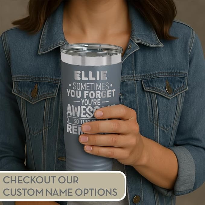 Spotted Dog Company Inspirational Tumbler, Inspirational Gifts for Men Dad Father Wife Sister Women, Birthday For Him Her, You?셱e Awesome Tumbler, Teacher Coworker Gifts 20oz Gray