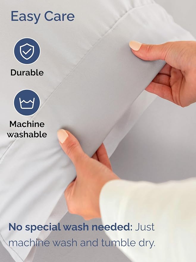 Extra Deep Pocket Split King Sheets - 5 Piece Breathable & Cooling Bed Sheets - Hotel Luxury Bed Sheet Set - Soft, Wrinkle Free & Comfy - Easily Fits Extra Deep Mattresses - French Grey Sheets Set