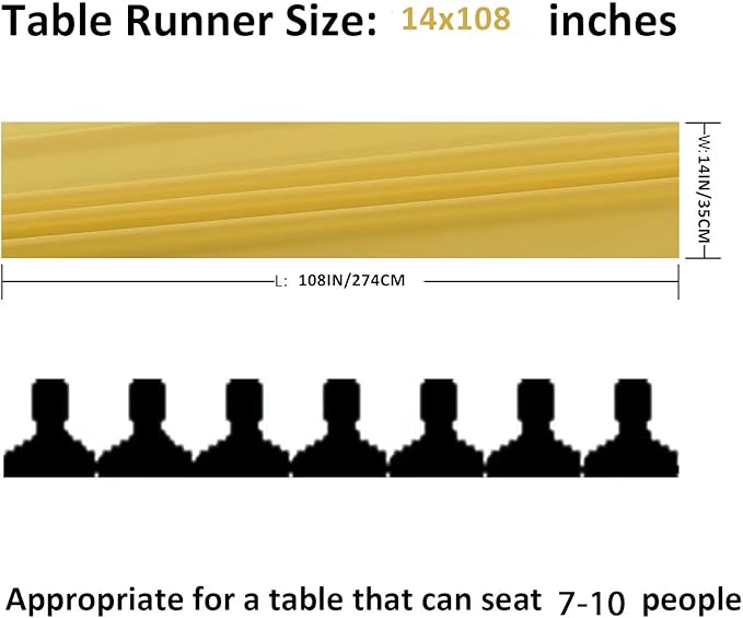 flohar 6Pack 9ft Chiffon Table Runner 14x108 Inch Sheer Romantic Table Runner for Wedding Birthday Party Bridal Shower Outdoor Decoration -Yellow