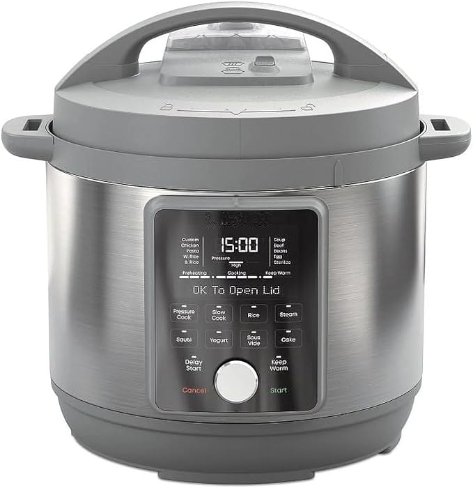 6-Quart Whisper Quiet 9-in-1 Electric Pressure Cooker, Slow Rice Cooker, Steamer, Sauté, Yogurt Maker, Warmer & Sterilizer