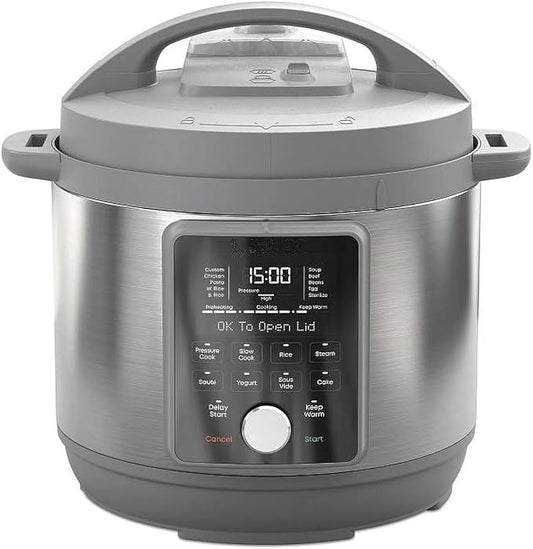6-Quart Whisper Quiet 9-in-1 Electric Pressure Cooker, Slow Rice Cooker, Steamer, Sauté, Yogurt Maker, Warmer & Sterilizer
