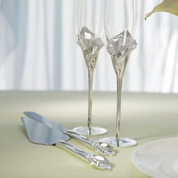 Weddingstar Cake Knife and Serving Set - Calla Lily