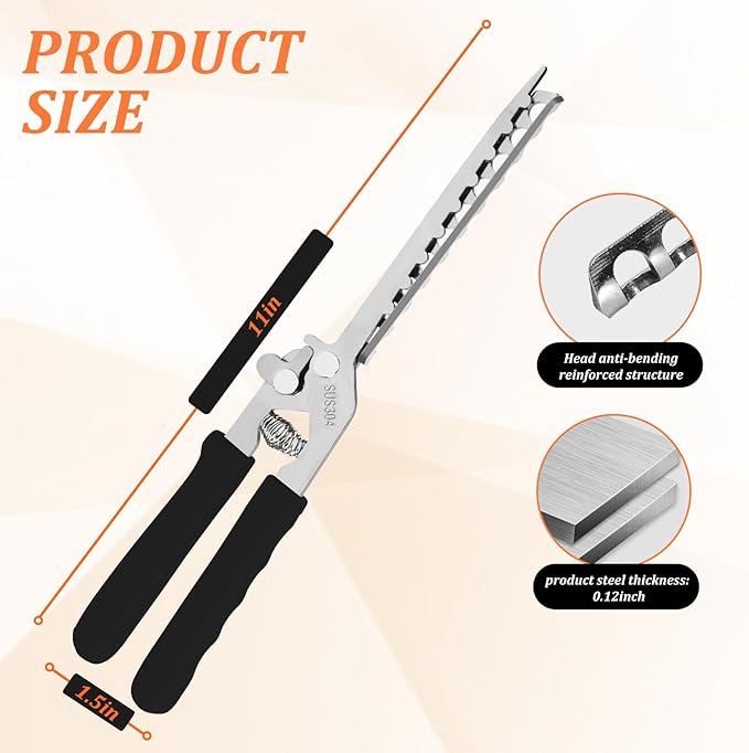 PRC STANDARD Rib Membrane Remover Tool, 304 Stainless Steel Rib Skin Puller with Sharp Tip, Non-Slip Silicone Handle, Heavy-Duty BBQ Rib Membrane Peeler for Pork Ribs, Grill & Smoking Prep Black