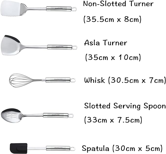 Cooking Utensil Set, 11 PCS Stainless Steel Kitchen Utensil Set, Nonstick Kitchen Gadgets Cookware Set with Spatula