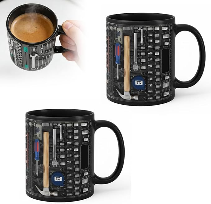 Mechanic Toolbox Mug, 2026 New Unique 3D Mechanic Toolbox Set Coffee Mug, Non-slip Reusable Mug, Suitable as a Gift for Coworkers, Fathers, Renovation Workers (M-2PCS)