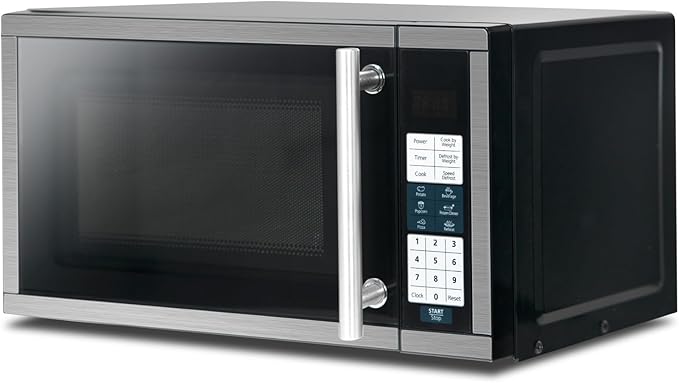 Smad 0.7 Cu.Ft Small Microwave Small Space, Mini Microwave with 6 Auto Menus and Child Lock, 700W Countertop Oven for Apartments, Dorm and Kitchen, Stainless Steel