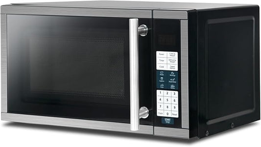 Smad 0.7 Cu.Ft Small Microwave Small Space, Mini Microwave with 6 Auto Menus and Child Lock, 700W Countertop Oven for Apartments, Dorm and Kitchen, Stainless Steel