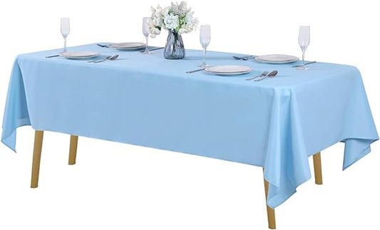 Cupuamon Rectangle Tablecloth 60x120 inch Washable Polyester Fabric Table Cloth for Wedding Party Dining Banquet Decoration（60x120, Blue Mist）