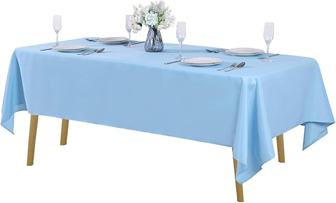 Cupuamon Rectangle Tablecloth 60x102 inch Washable Polyester Fabric Table Cloth for Wedding Party Dining Banquet Decoration（60x102, Blue Mist）