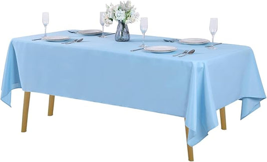 Cupuamon Rectangle Tablecloth 60x102 inch Washable Polyester Fabric Table Cloth for Wedding Party Dining Banquet Decoration（60x102, Blue Mist）