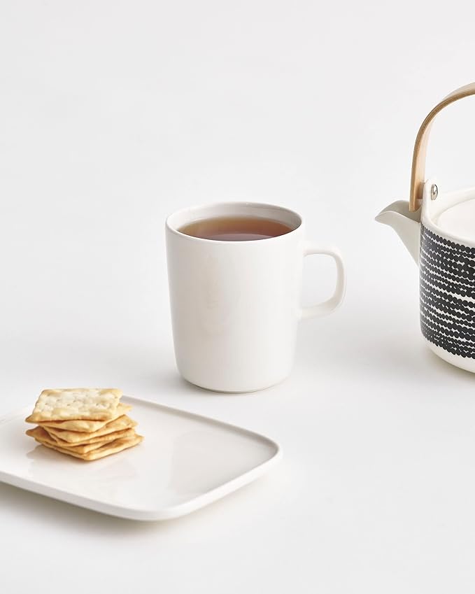 MARIMEKKO Oiva Mug ??Refine Your Kitchen D챕cor with Our Iconic White Stoneware ??Stylish & Classic White Ceramic Coffee Mugs to Elevate Your Dining Experience (8.8 oz)