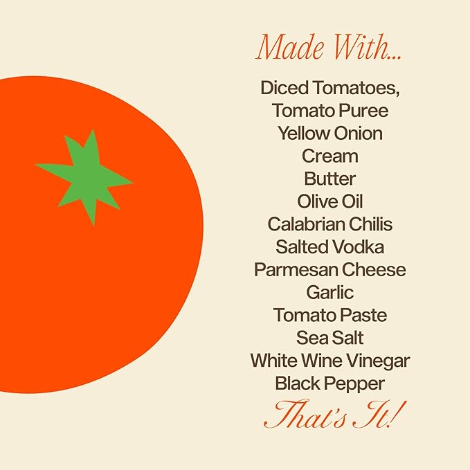 Sauz | Creamy Calabrian Vodka Sauce, 25 Oz Jar (4-Pack), Gluten-Free, Non-GMO, Multi-Use Tomato Sauce with Clean Ingredients ??Small Batch Pasta Sauce