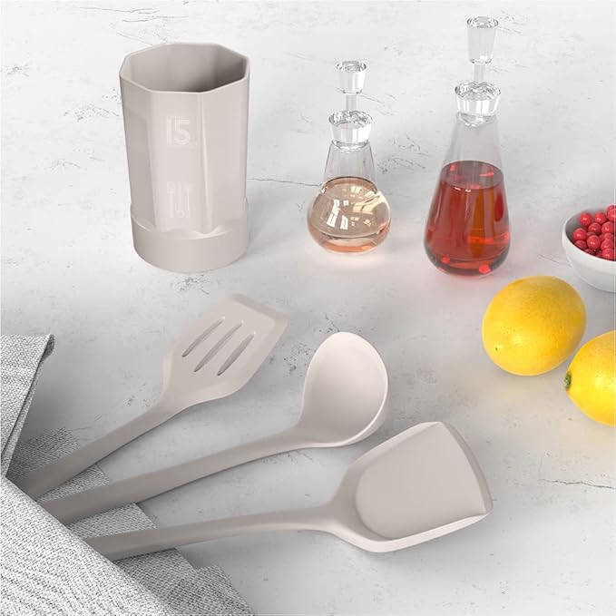 AOTHOD Silicone Cooking Utensils Set - 446째F Heat Resistant Kitchen Utensils,Turner Tongs,Spatula,Spoon,Brush,Whisk,Kitchen Utensil Gadgets Tools Set for Nonstick Cookware,Dishwasher Safe (BPA Free)