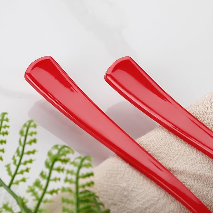 WDF 100 Pieces Red Christmas Forks - 7.4inch Heavy Duty Red Forks Disposable - Plastic Silverware for Dessert Cake - Plastic Cutlery for Party/Birthday/Daily/Valentine's Day