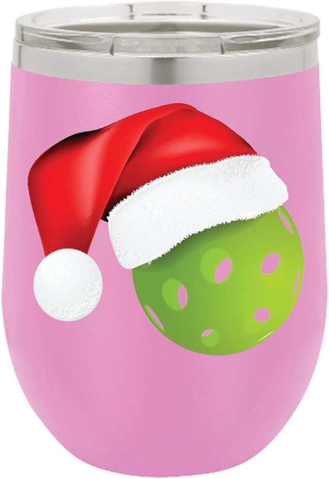 Pickleball Wine Tumbler, Pickleball Gift, 12oz Stainless Steel Wine Tumbler, Gifts For Him, For Her, For Boys, For Girls, Birthday, Christmas Gift idea (Light Purple)